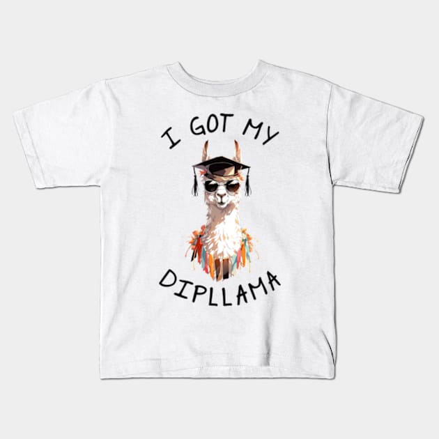 I Got My Dipllama Kids T-Shirt by Three Meat Curry